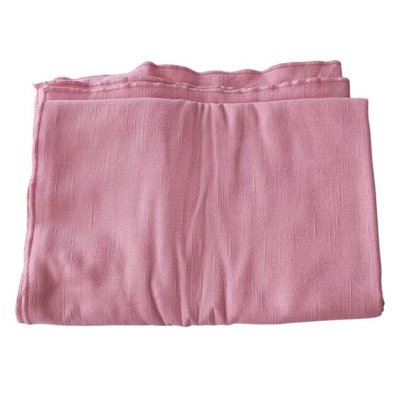 Pink Lightweight Woven Tablecloth Easter Spring Serged Edges 78" X 58" Wide - Picture 1 of 3
